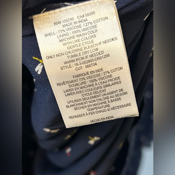 NWT Joie Miralay Ruffled Wrap Dress Size XS Navy Blue Firefly Puff Sleeve Midi - Picture 9 of 9